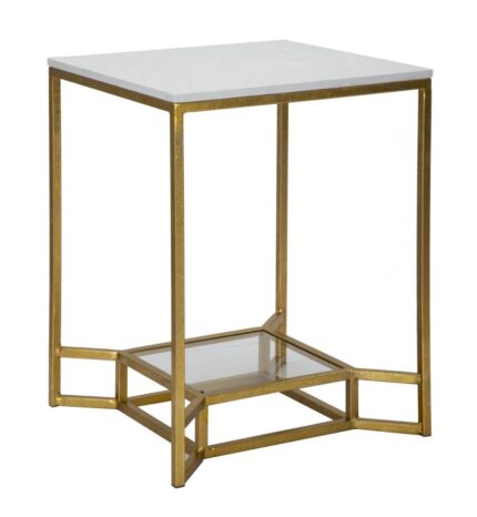 Tavolinetto Double Marble Cm 47x47x60