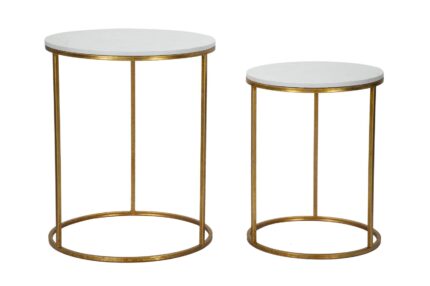 Tavolinetti Simply Marble Coppia Cm dim 52x63-42x53