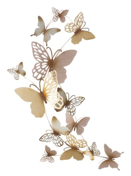 Pannello Da Muro Butterflies Oro/Rosa C Cm 59,5x4x111,5