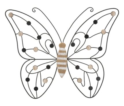 Pannello In Ferro E Legno Butterfly Cm 39,5x1,5x33,5 Min 2
