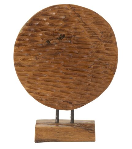 Scultura Coin In Teak Riciclato Cm 30x15,5x40